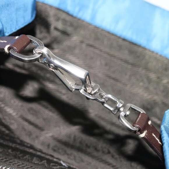 PRADA Hand Bag Nylon Blue - Picture 13 of 15